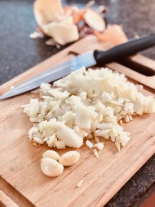 Dice an onion & mince your garlic