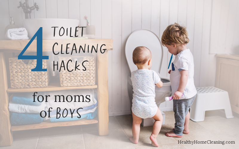 cleaning stinky toilets - mom of boys