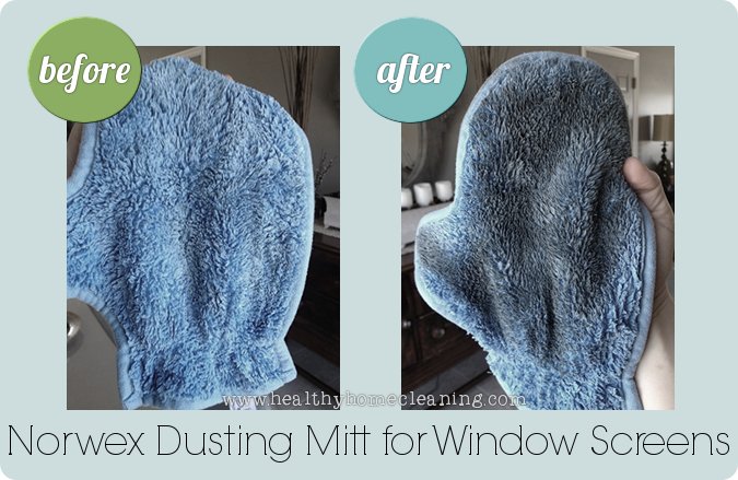 Clean Window Screens with Norwex Dusting Mitt