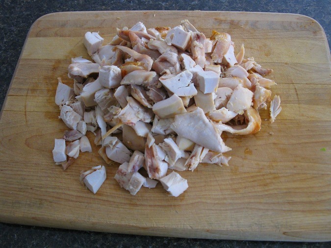 Chopped chicken for the butter chicken