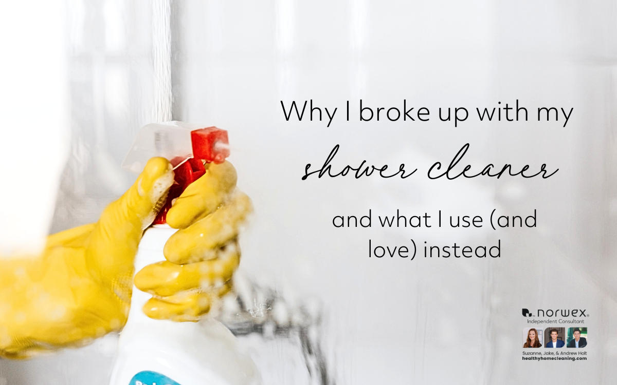 Norwex Descaler vs 
Toxic chemical shower cleaners