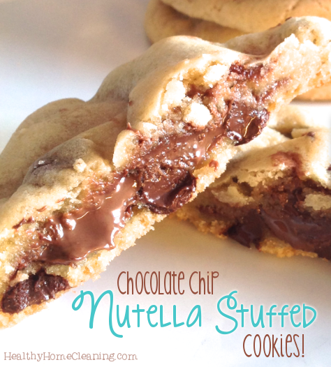 Nutella stuffed chocolate chip cookies