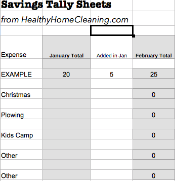 Savings Tally Sheet