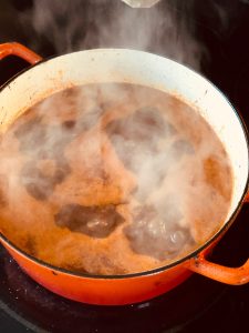 Bring your stew to a boil, then reduce heat, cover, and simmer