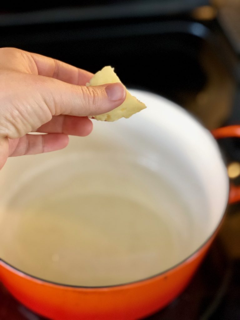 Heat olive oil in a big pot and add a nob of butter