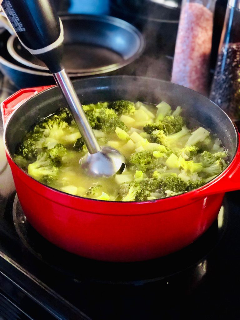 Roasted cream of broccoli soup