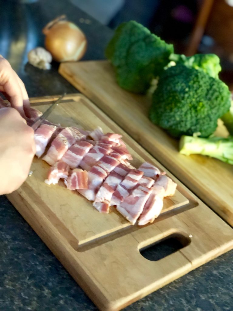 Roasted Cream of Broccoli Soup Recipe with Bacon