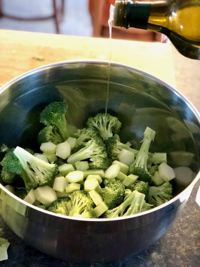 Roasted cream of broccoli soup