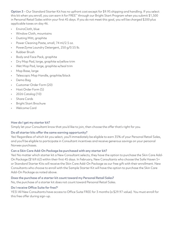 Norwex Starter Kit questions