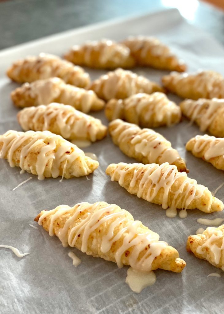 Frosted Homemade Crescent Rolls Recipe