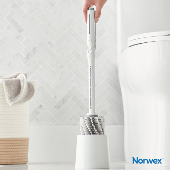 Rubber-Coated White Toilet Brush + Reviews