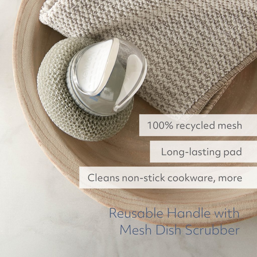 Reusable Handle with Mesh Dish Scrubber