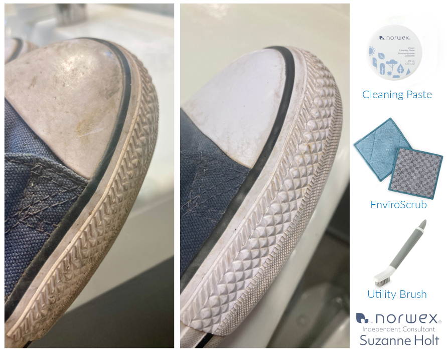 Clean Converse shoes with Norwex Power Cleaning Paste