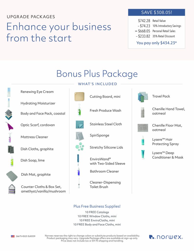Bonus Plus Norwex Upgrade Package
