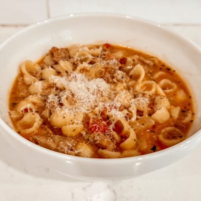 Italian Sausage and Shells Soup