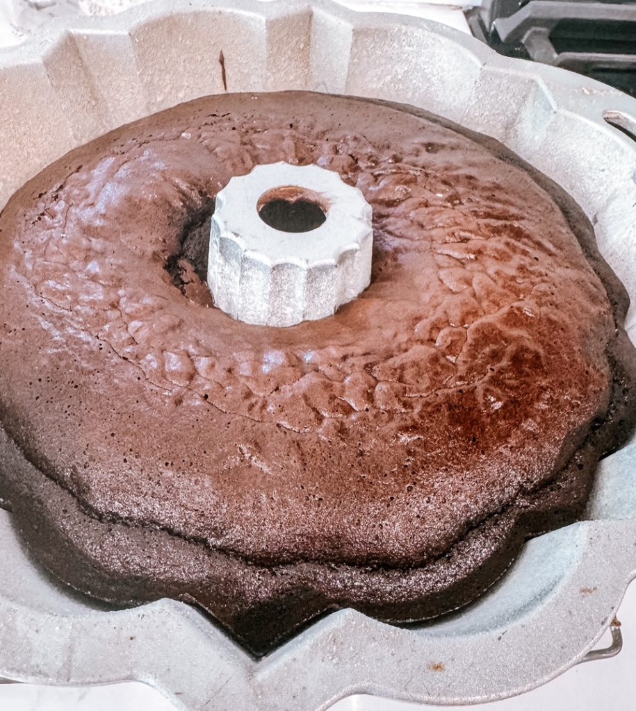 Cooked chocolate bundt cake