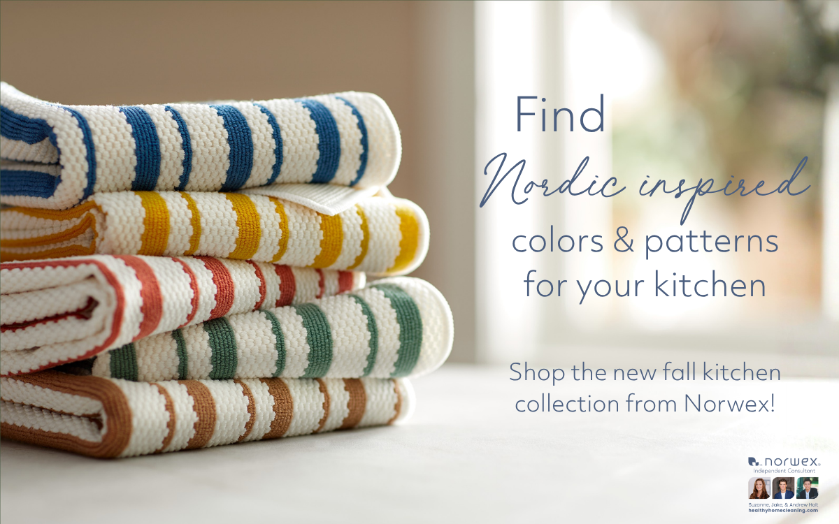 Find Nordic inspired colors and patterns for your kitchen in the Fall Norwex collection!